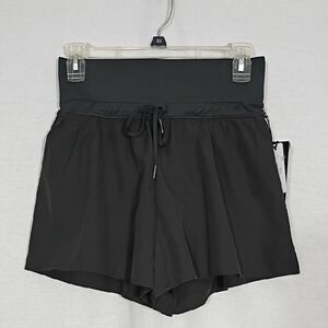 NWT Kyodan Black Womens 4 Way Stretch High Waisted Athletic Shorts Size XS